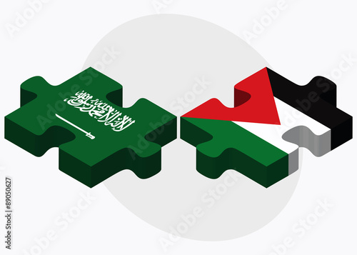 Saudi Arabia and Palestine Flags