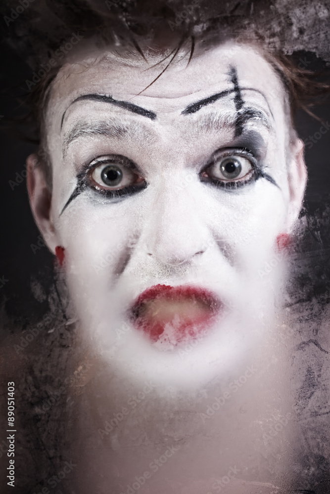 Scary face screaming mime Scary face screaming mime