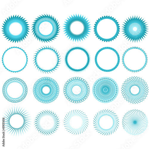round ornament patterns illustrator set
