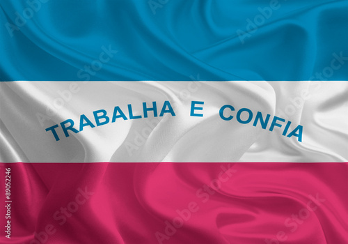 Brazil State Flags: Waving Fabric Flag of Espírito Santo
