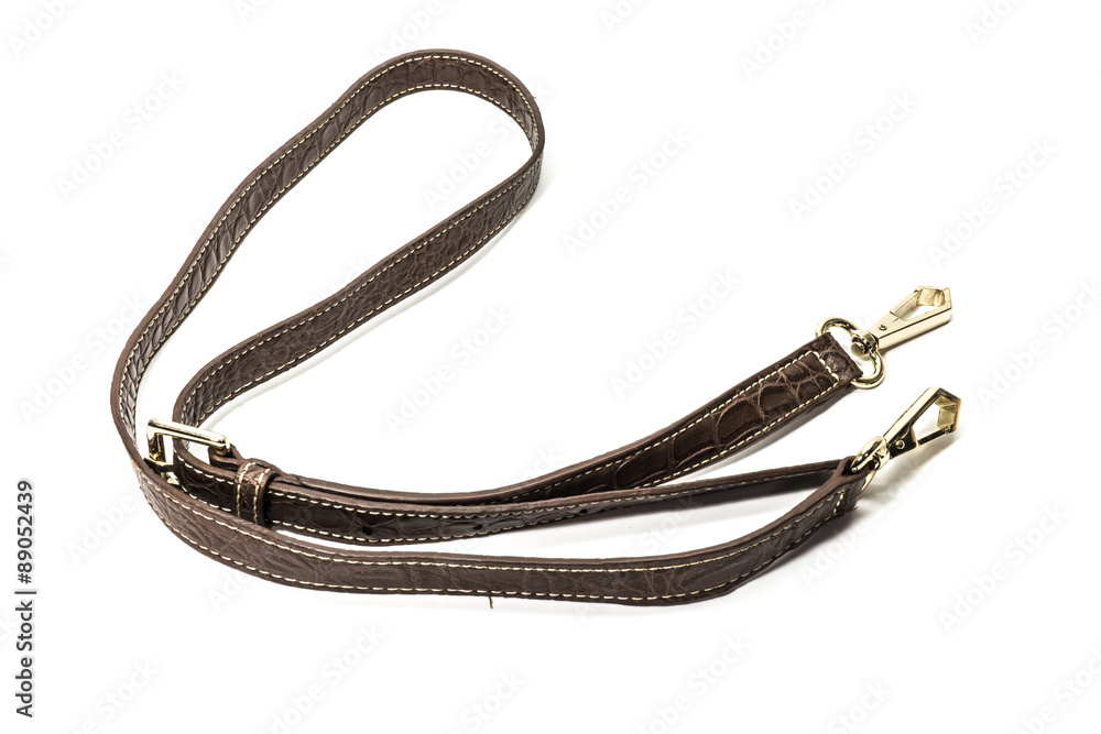 Shoulder strap with hooks on white background Shoulder strap with hooks on white background