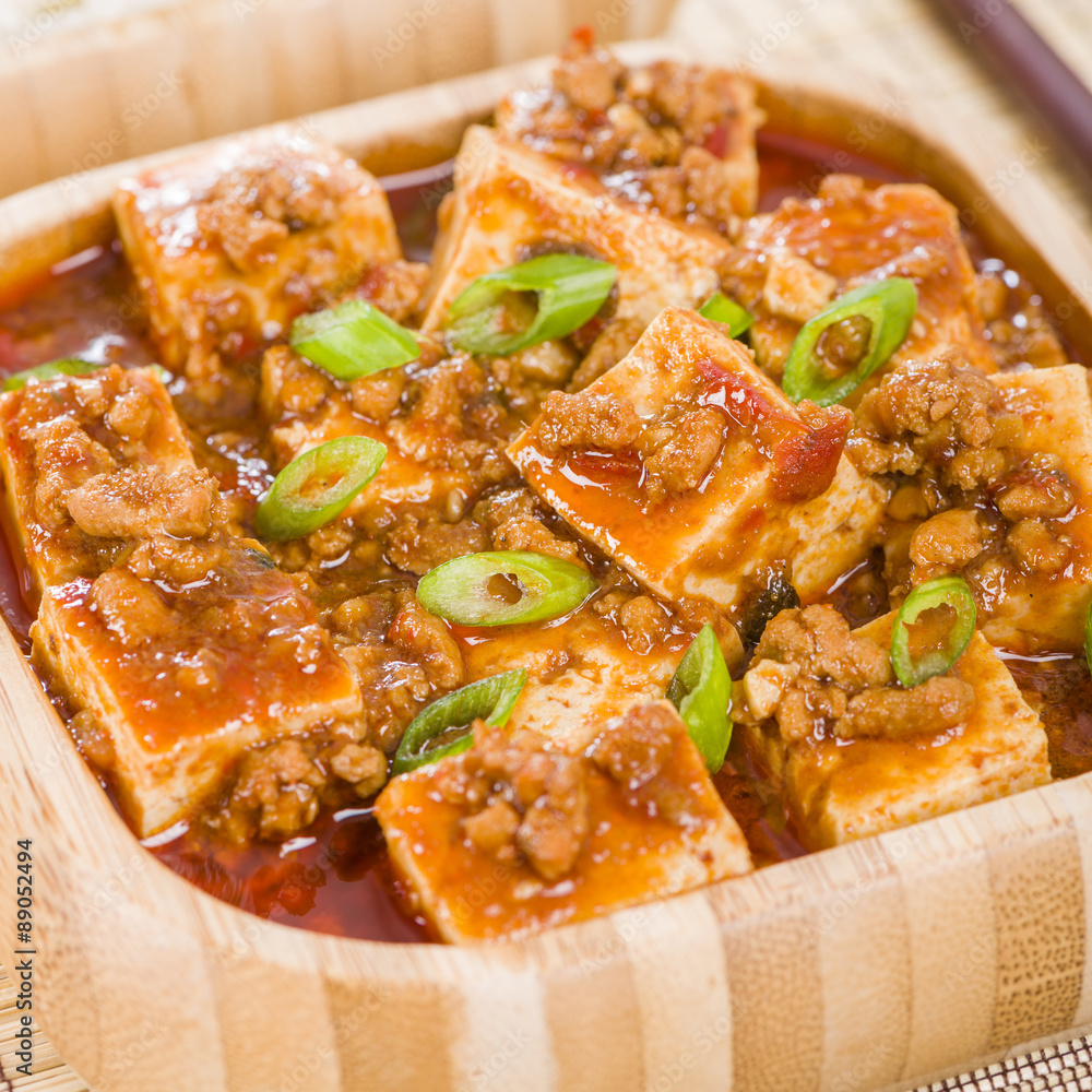 Mapo Tofu Tofu and minced pork cooked with chili bean paste