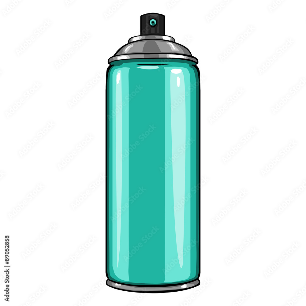 Vector Cartoon Aerosol Spray with Turquoise Paint Vector Cartoon Aerosol Spray with Turquoise Paint