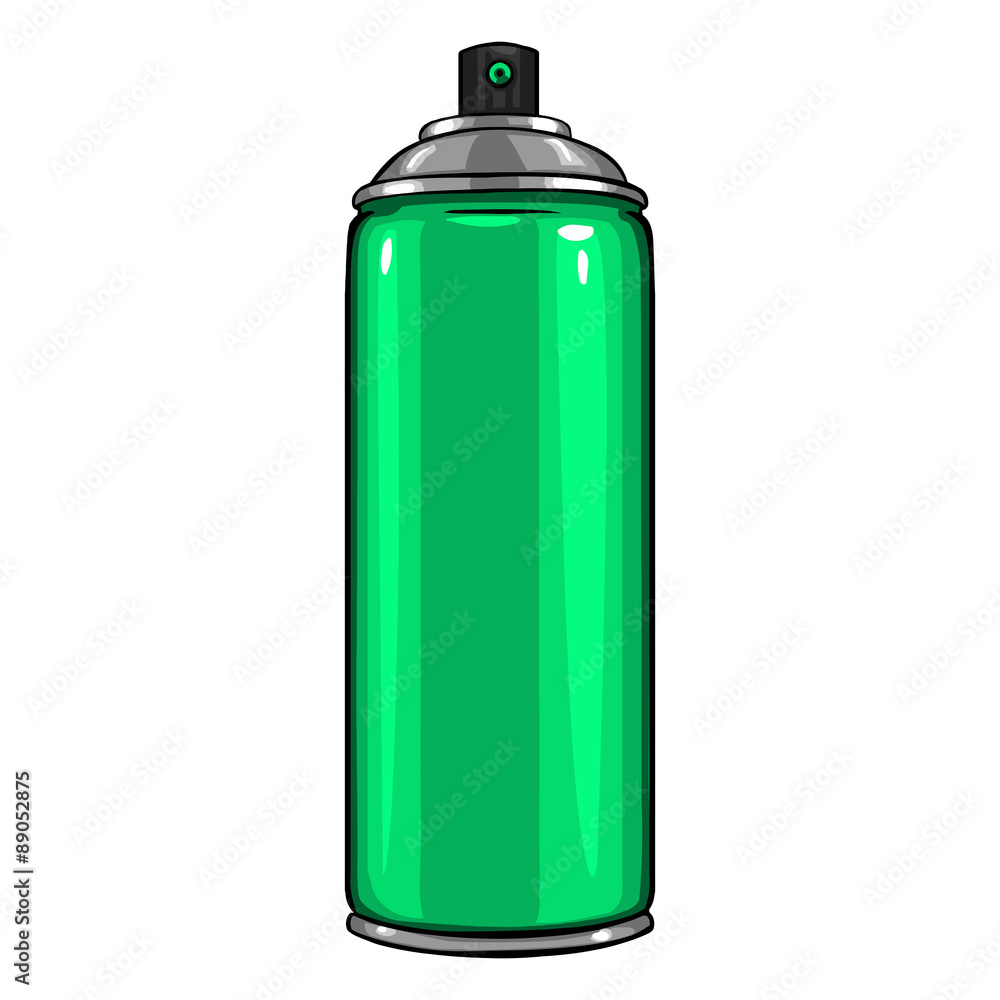 Vector Cartoon Aerosol Spray with Green Paint Vector Cartoon Aerosol Spray with Green Paint