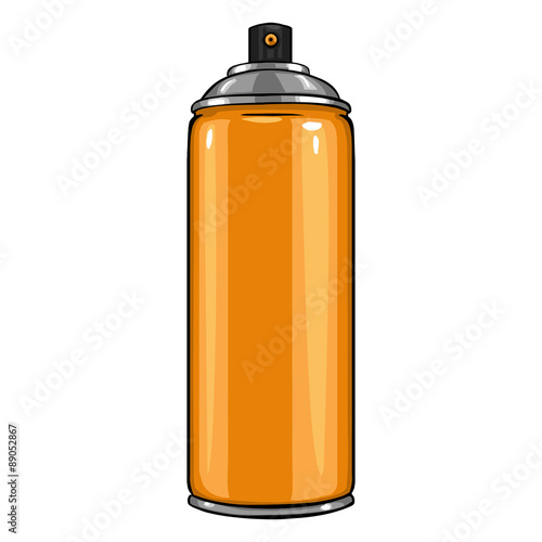 Vector Cartoon Aerosol Spray with Orange Paint