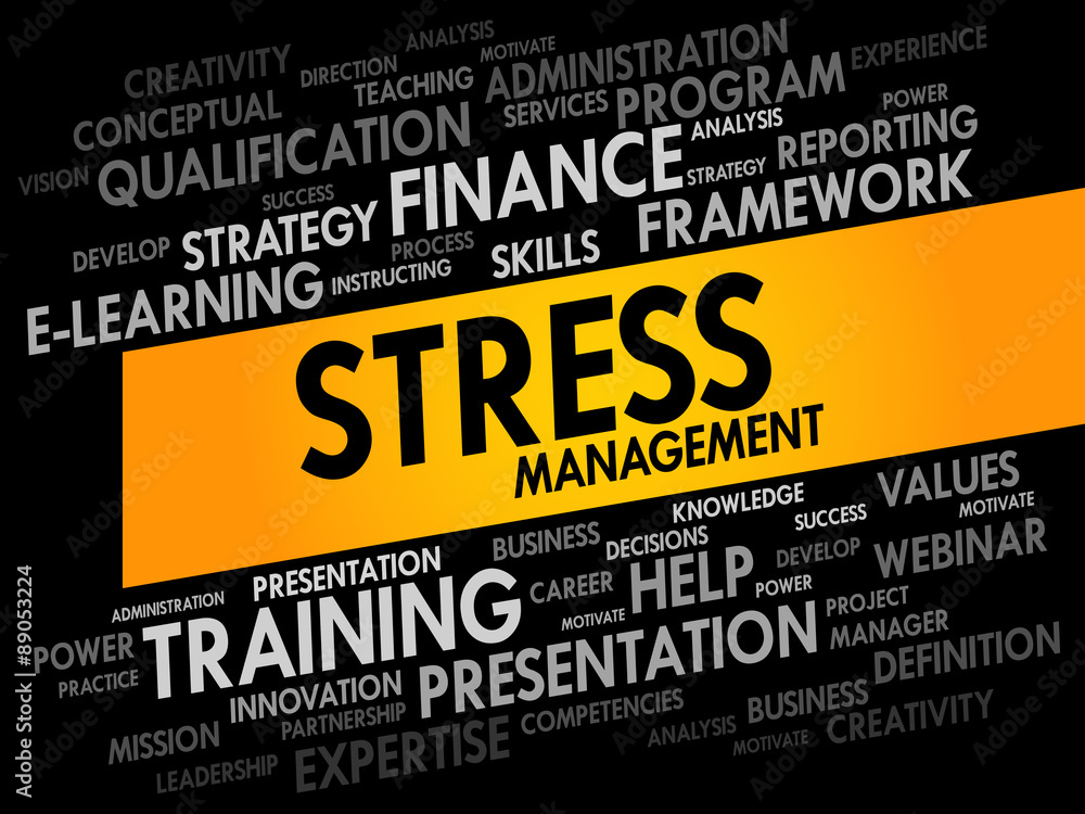 Fototapeta premium Stress Management word cloud, business concept