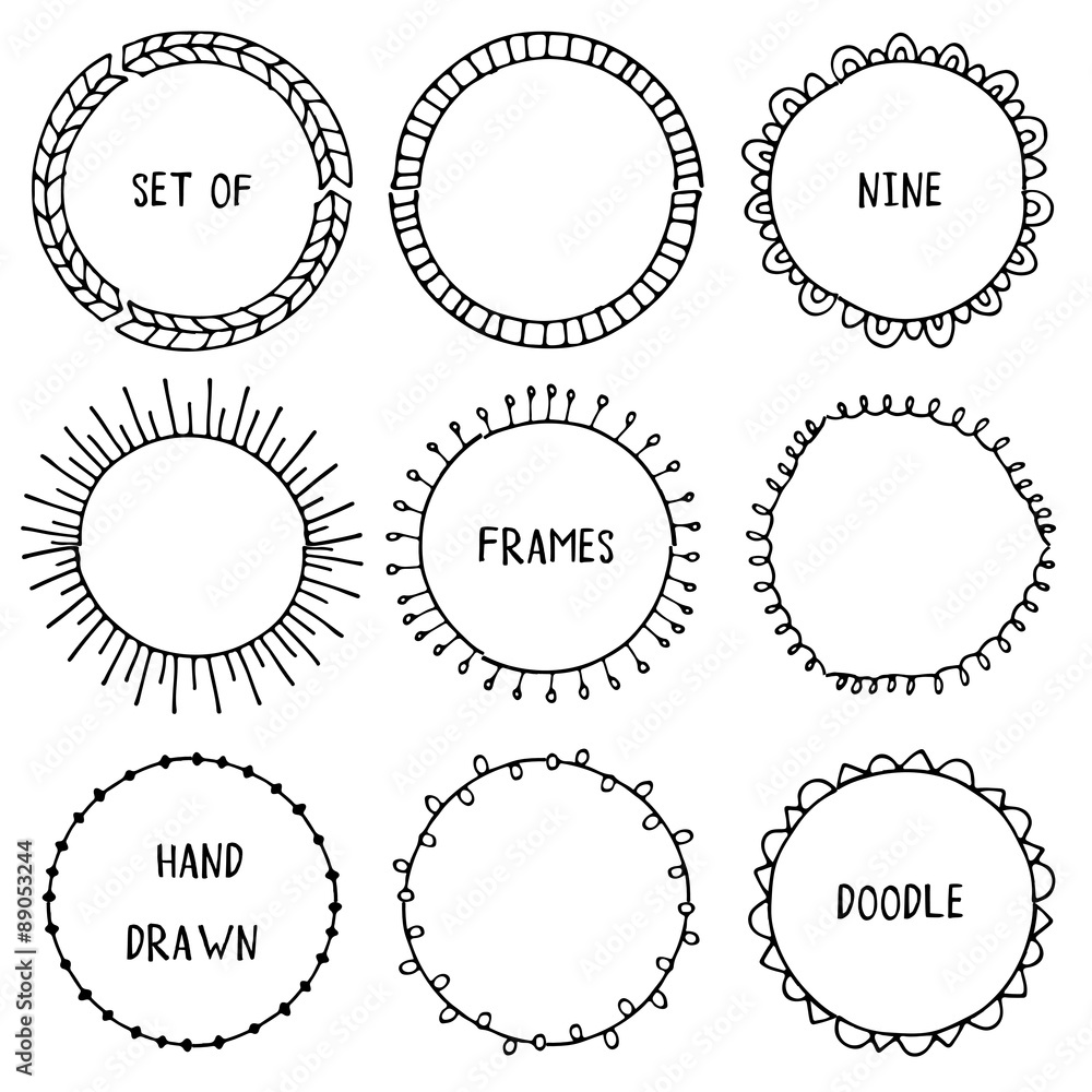 Hand drawn doodle ornamental frames. Vector elements. Hand drawn doodle ornamental frames. Vector elements.