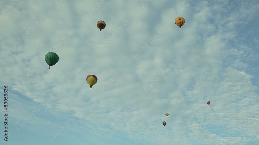 Hot air balloons in the blue sky aerostats Hot air balloons in the blue sky aerostats