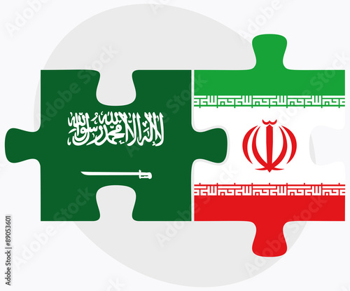 Saudi Arabia and Iran Flags