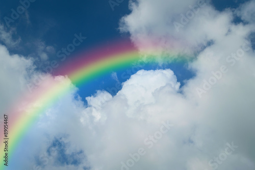 Blue sky with rainbow