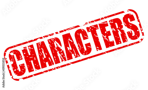 CHARACTERS red stamp text