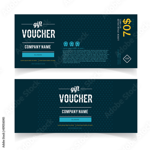 Gift voucher design vector template layout for business card gift set.Modern style