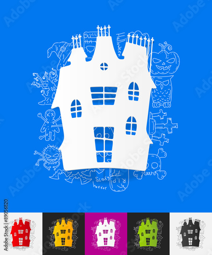 house paper sticker with hand drawn elements