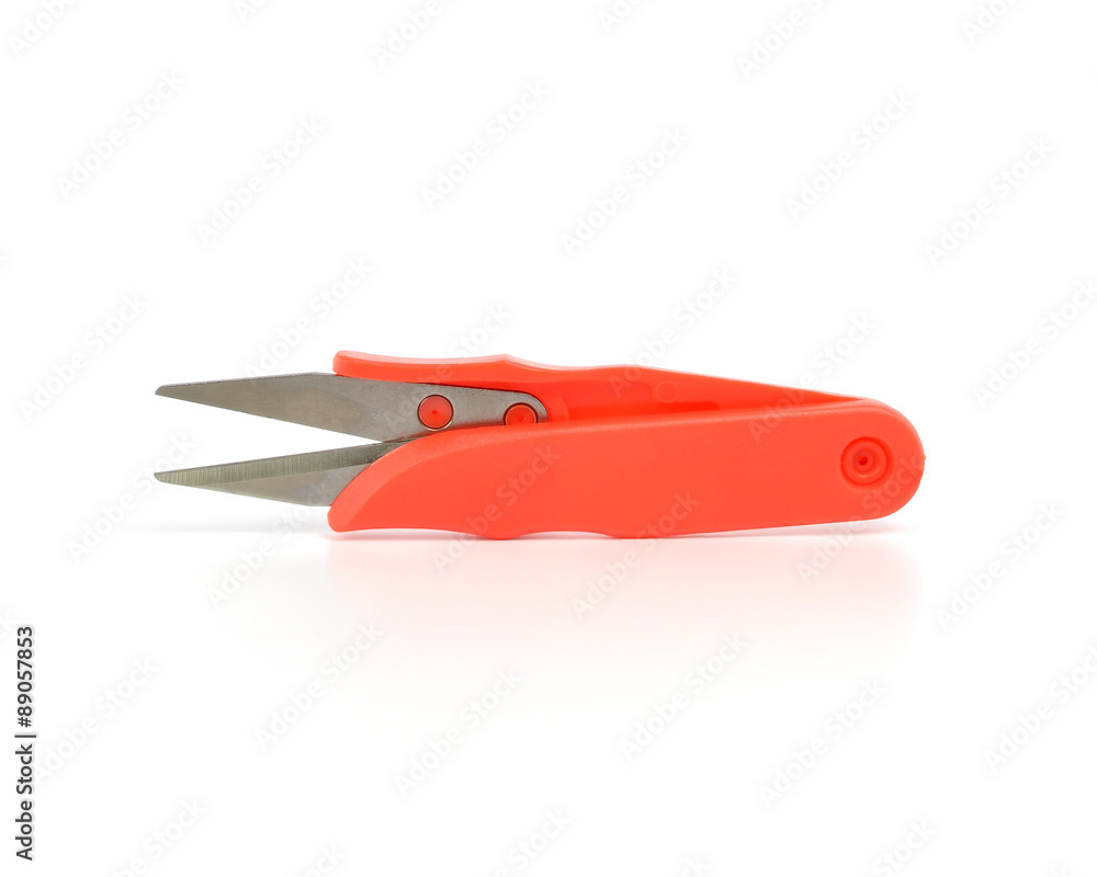 Scissors for thread cutting isolated on white background Scissors for thread cutting isolated on white background