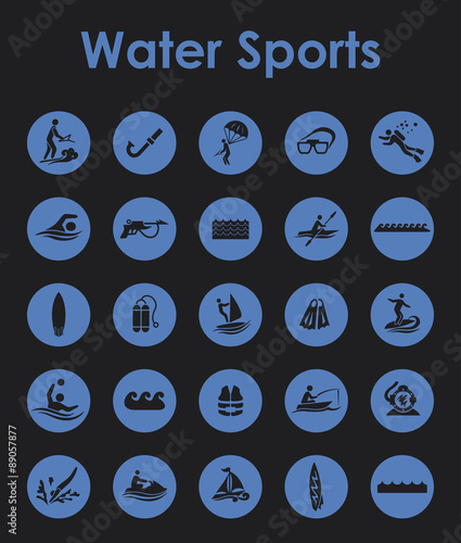 Set of water sports simple icons