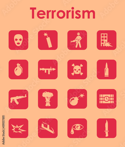 Set of terrorism simple icons