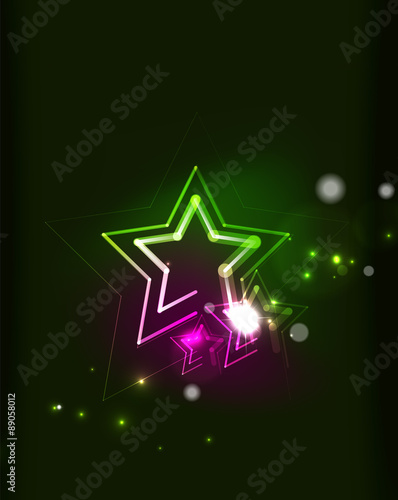 Glowing star in dark space