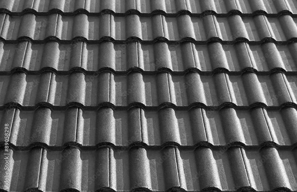 black and white corrugated tile element of roof. Seamless patter black and white corrugated tile element of roof. Seamless patter
