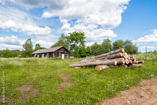 Old wooden house in Russian village