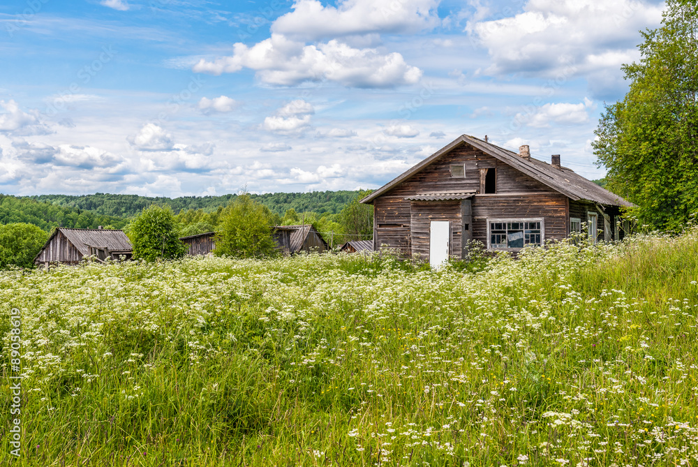 Old wooden house in Russian village