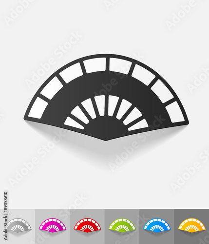 realistic design element. folding fan