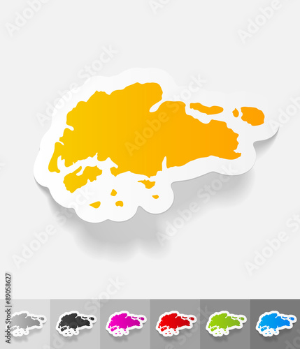 Photography realistic design element. singapore map