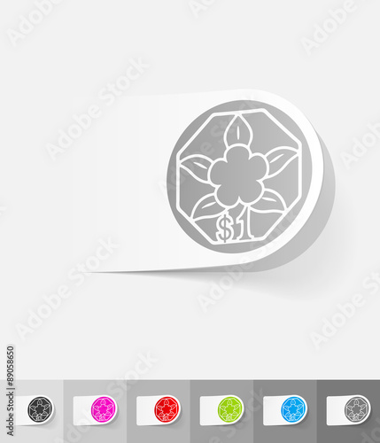 realistic design element. one singaporean dollar