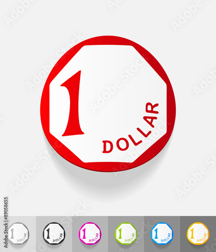 realistic design element. one singaporean dollar