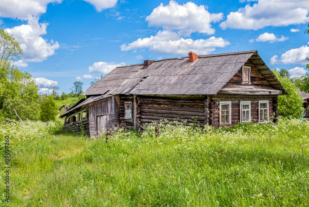 Old wooden house in Russian village