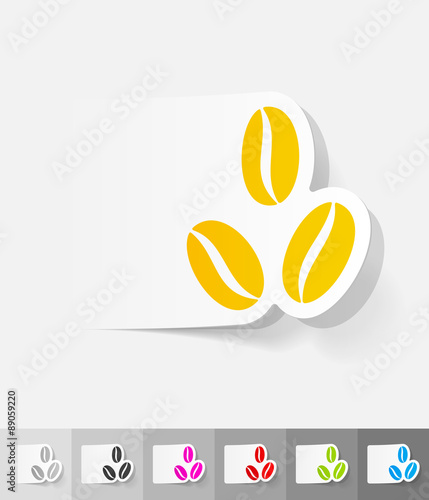 realistic design element. three coffee beans