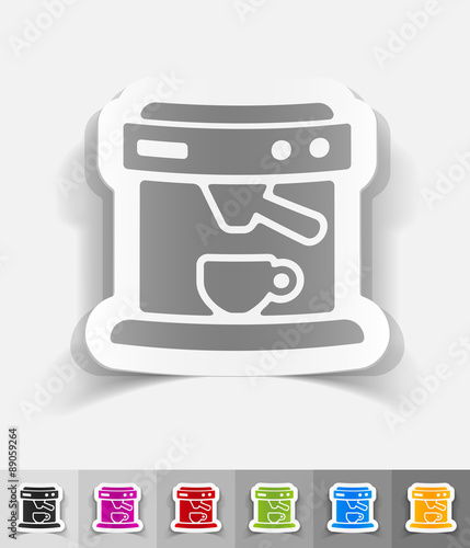 realistic design element. coffee machine