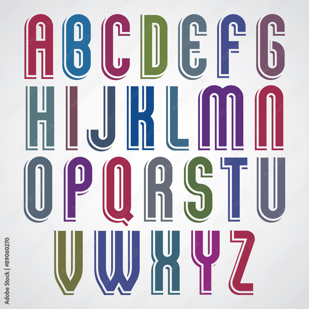 Retro font with rounded corners, bold condensed letters typeface Retro font with rounded corners, bold condensed letters typeface