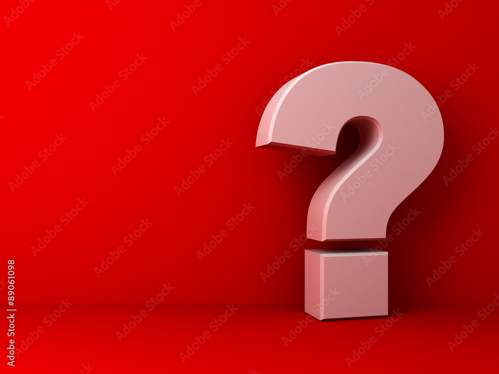 White question mark on red background White question mark on red background