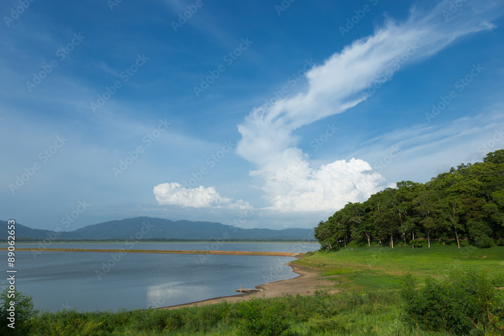 Bangphra reservoir landscape photos in Thailand
