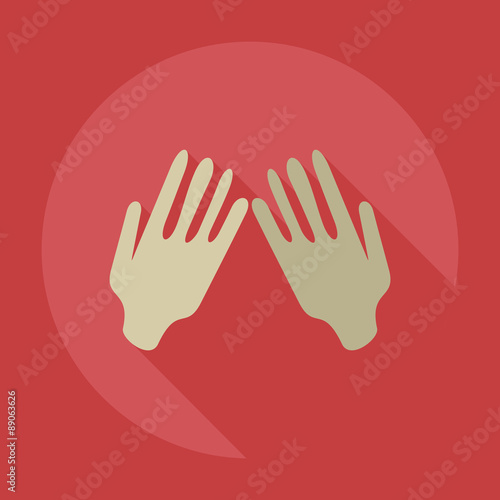 Flat modern design with shadow icons praying hands