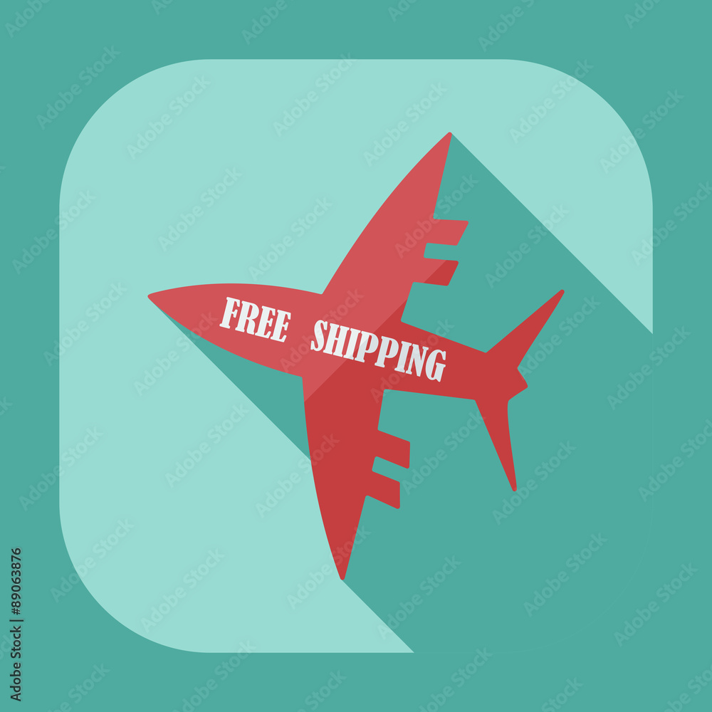 Flat modern design with shadow icons aircraft delivery Flat modern design with shadow icons aircraft delivery