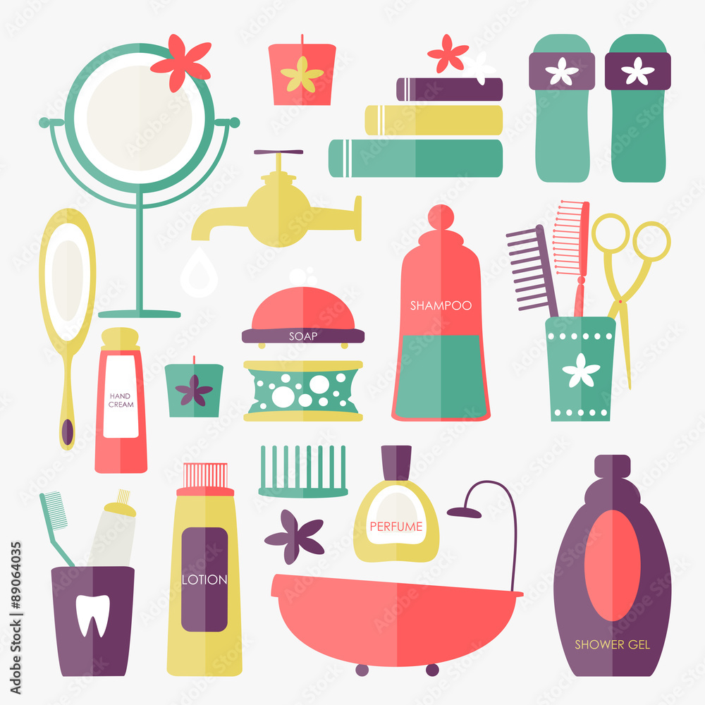 Vector bathroom icons Vector bathroom icons