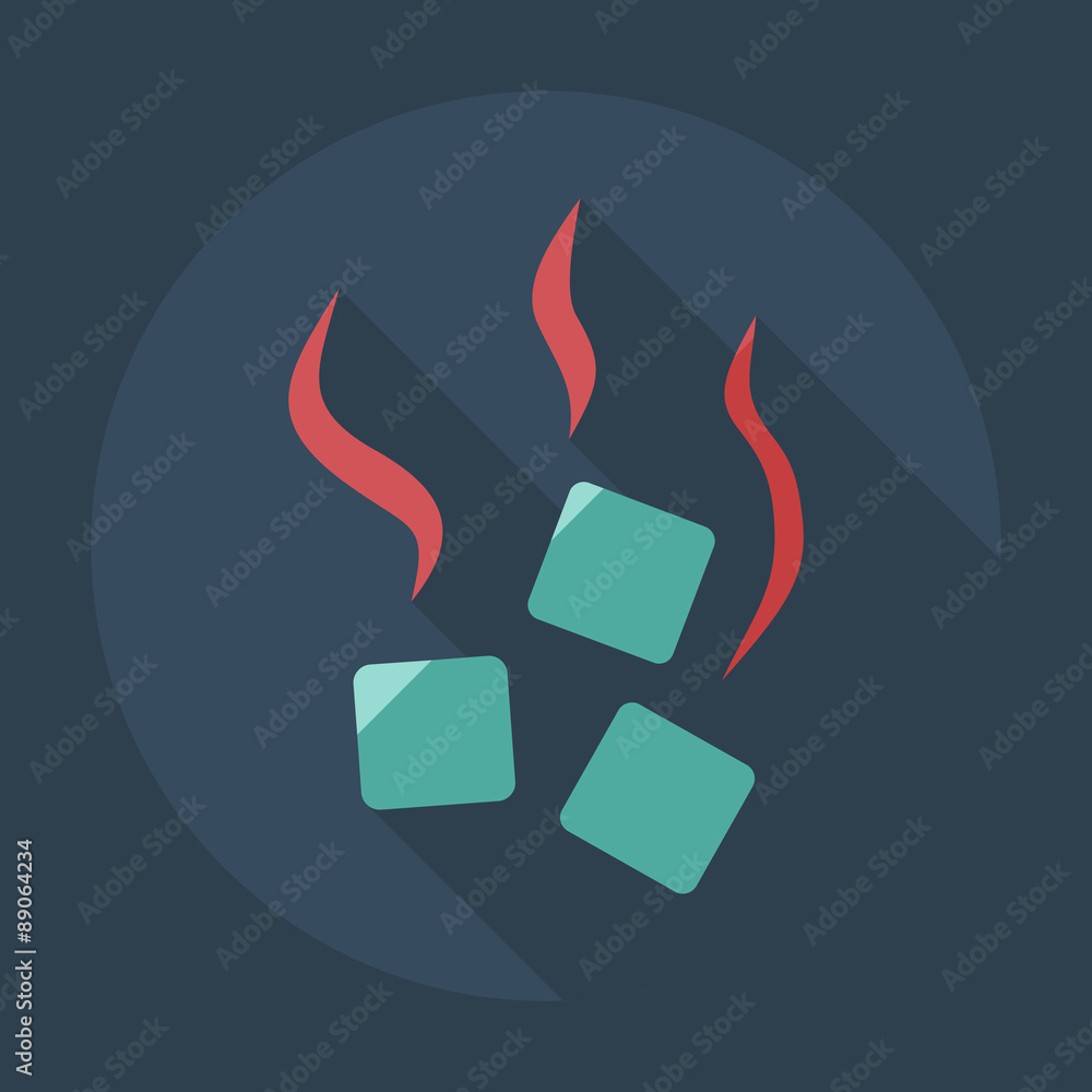 Flat modern design with shadow icons coal for hookah Flat modern design with shadow icons coal for hookah