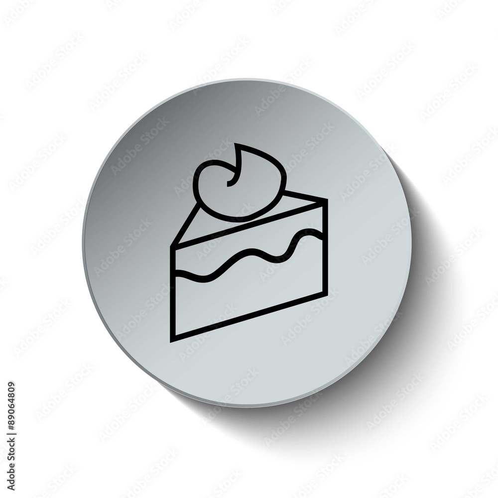 Cake icon. Dessert icon. Button. Vector illustration Cake icon. Dessert icon. Button. Vector illustration