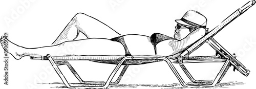 woman sunbathing