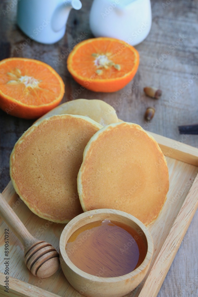 tasty sweet pancake with honey tasty sweet pancake with honey