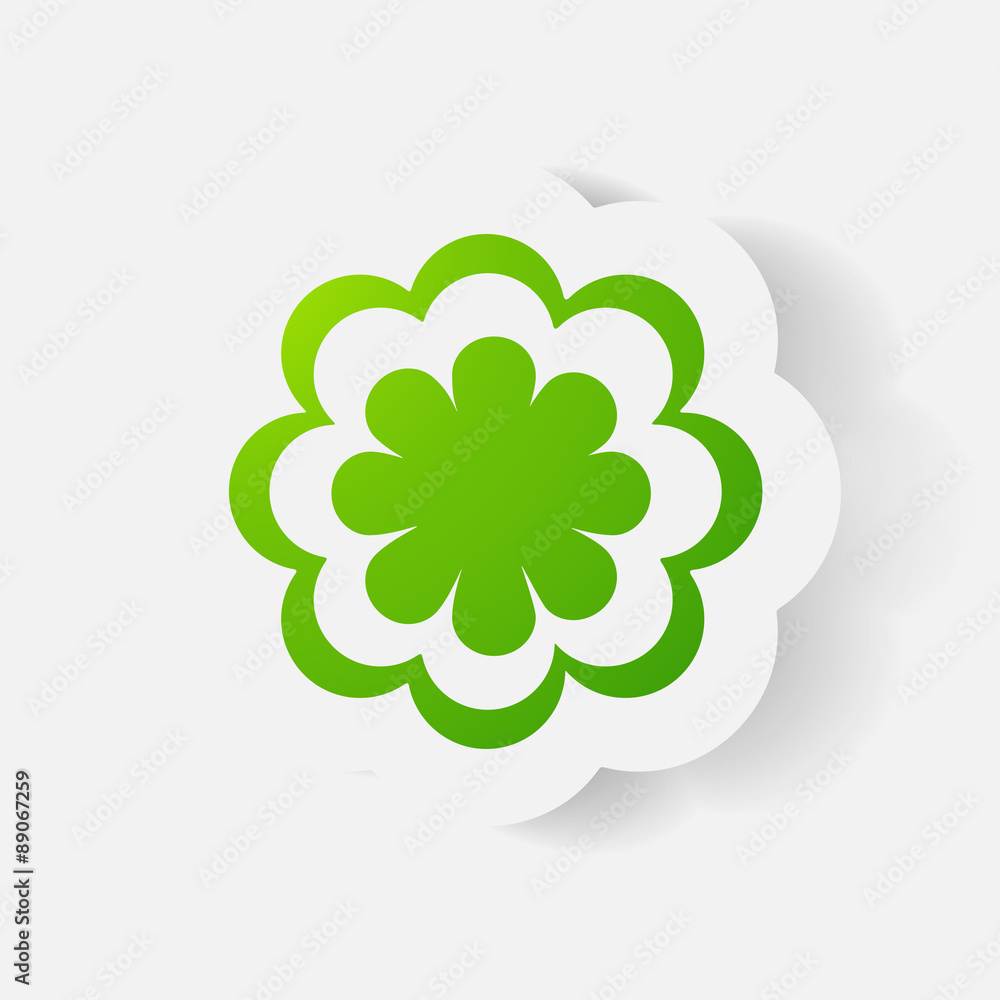 Realistic paper sticker: flowers. camomile Realistic paper sticker: flowers. camomile