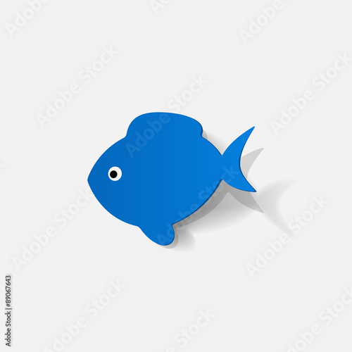 Paper clipped sticker: fish © chorniy10