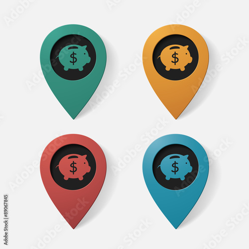 Free Download Realistic color pointer: moneybox. pig - GFXLoad