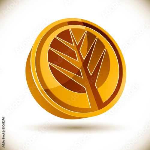 Autumn tree 3d vector round...