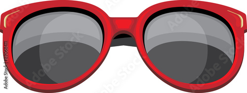 Trendy red sunglasses isolated on the white