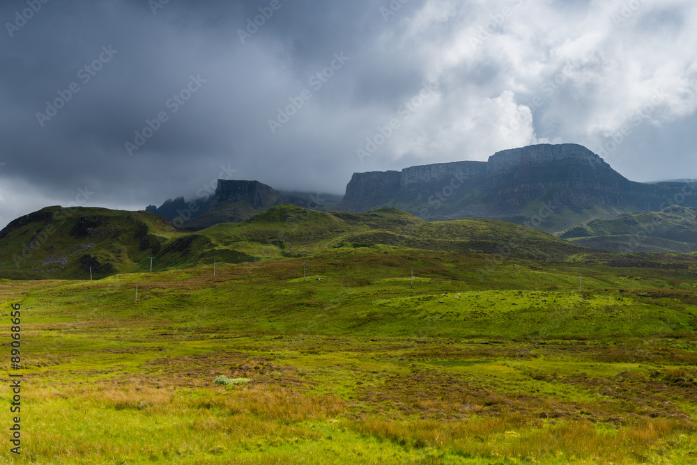 Quiraing mountains view, isle of Skye, Scotland