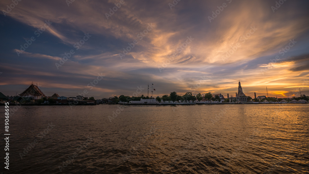Sunset at Chao Praya river, Bangkok, Thailand Sunset at Chao Praya river, Bangkok, Thailand