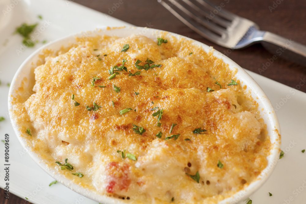 lobster mac and cheese topped with truffle oil lobster mac and cheese topped with truffle oil