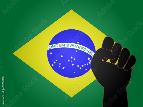 Brazilian Flag with Protest Sign EPS10